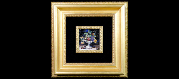 Mosaico : Vaso con frutta 10×10